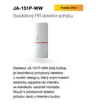 JA-151P-WG bezdrátový PIR detektor poh